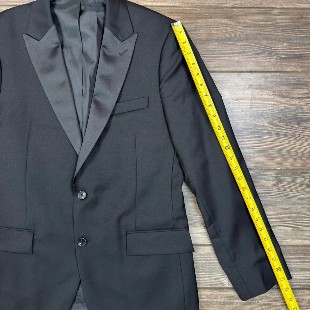 J.Crew Men 40R Thompson Tuxedo Jacket Black Wool Peak Lapel A7235 NEW